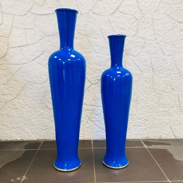jarre bouteille bleu majorelle brillant en 2 tailles