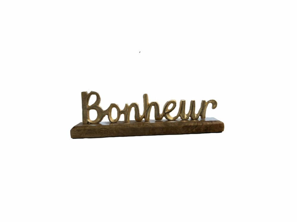 mot sur pied en bois bonheur décoration boutique plume le petit quevilly Rouen