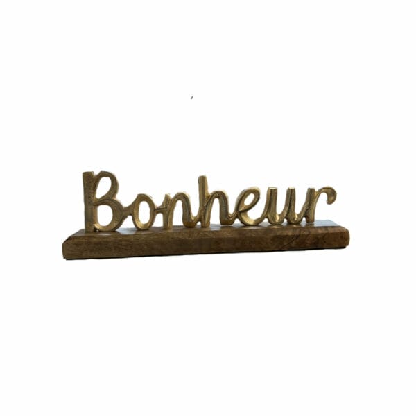 mot sur pied en bois bonheur décoration boutique plume le petit quevilly Rouen