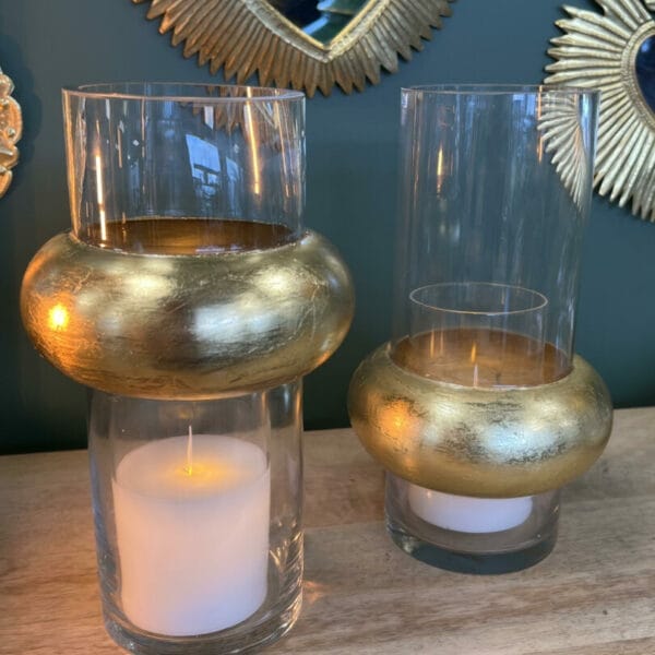 Vases en verre cylindrique avec anneau or décoration boutique plume Rouen le petit quevillly
