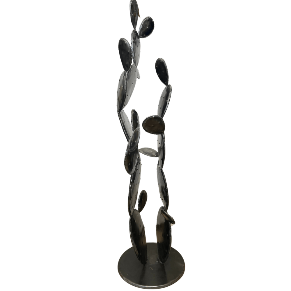 Sculpture double Cactus à plusieurs branches en métal artisanal décoration boutique plume magasin de déco Rouen le petit quevilly Normandie