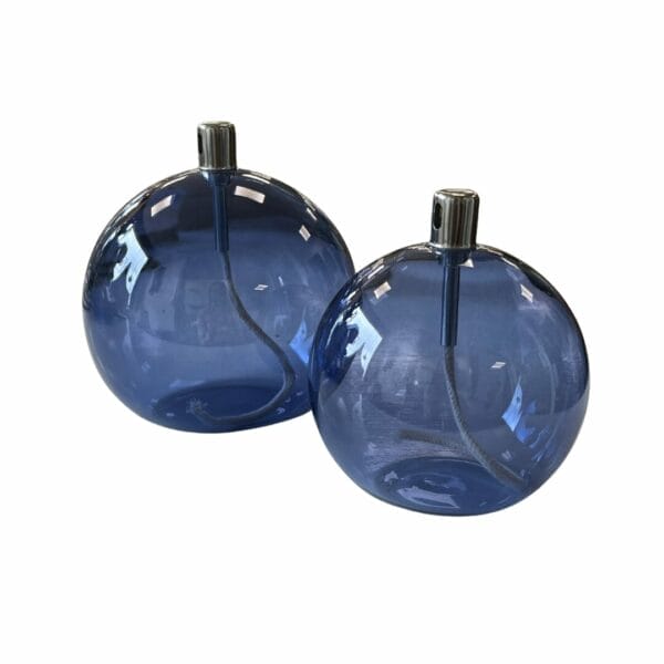 Lampe à huile ronde bleu foncé 2 tailles décoration boutique Plume magasin de déco Rouen le Petit Quevilly Normandie