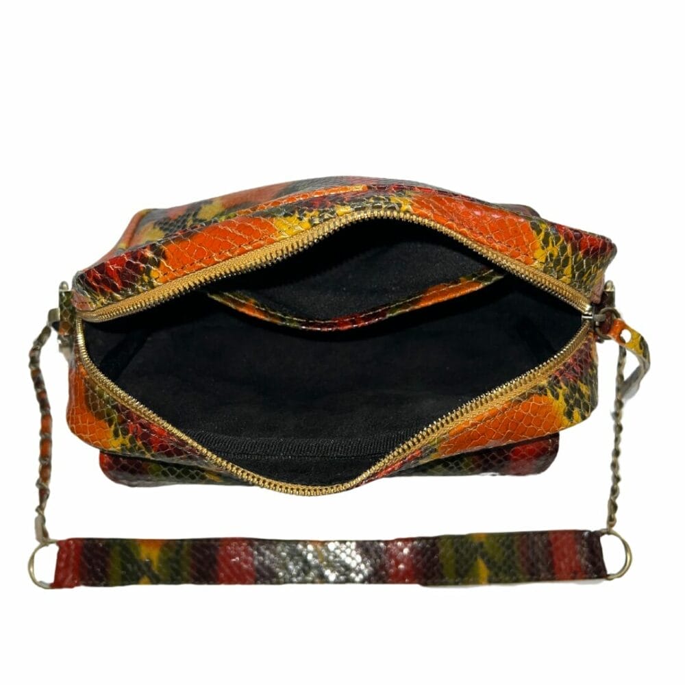 sac en cuir effet python couleur ton chaud artisanal boutique Plume magasin de déco Le petit Quevilly Rouen Normandie