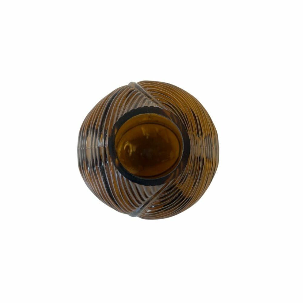 Vase Ambre à motif feuille de couleur marron transparent décoration boutique plume magasin de déco rouen le petit quevilly normandie
