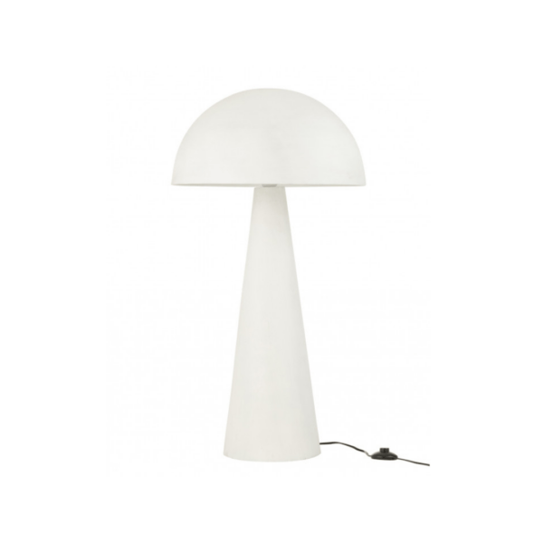 Lampe champignon en métal blanc mat XXL décoration luminaire de la boutique plume magasin de déco rouen le petit quevilly normandie