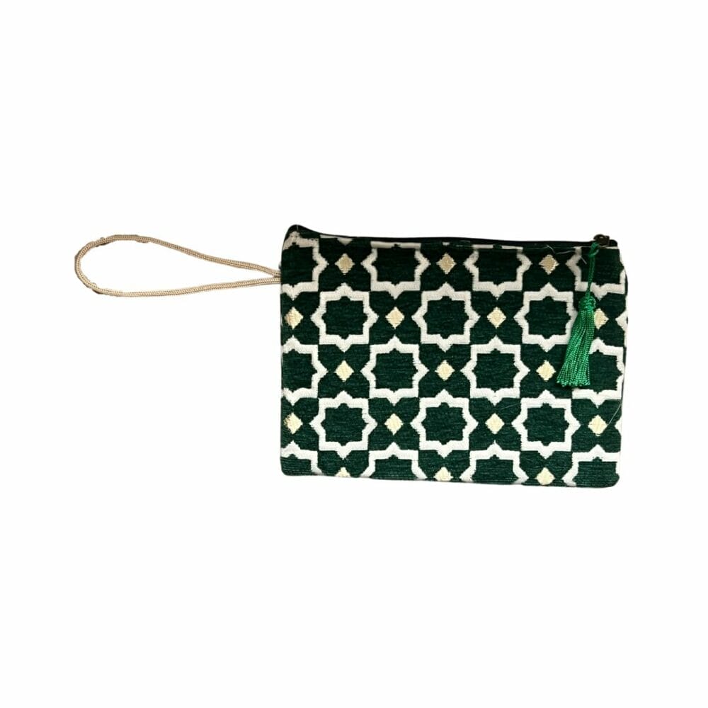 Pochette verte sapin et dorée boutique plume magasin de déco Rouen le Petit Quevilly Normandie