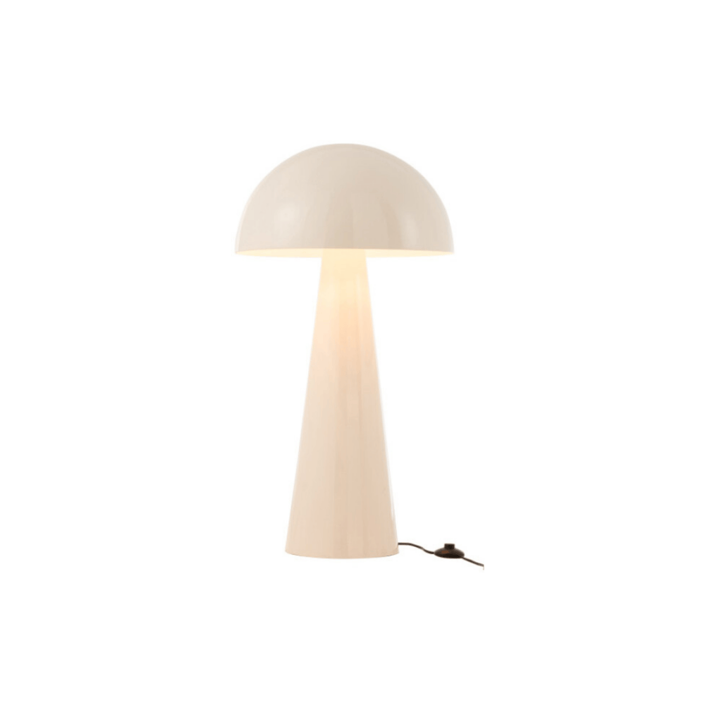 Lampe champignon XXL en métal blanc brillant lampe à poser de la boutique plume magasin de déco rouen le petit quevilly normandie