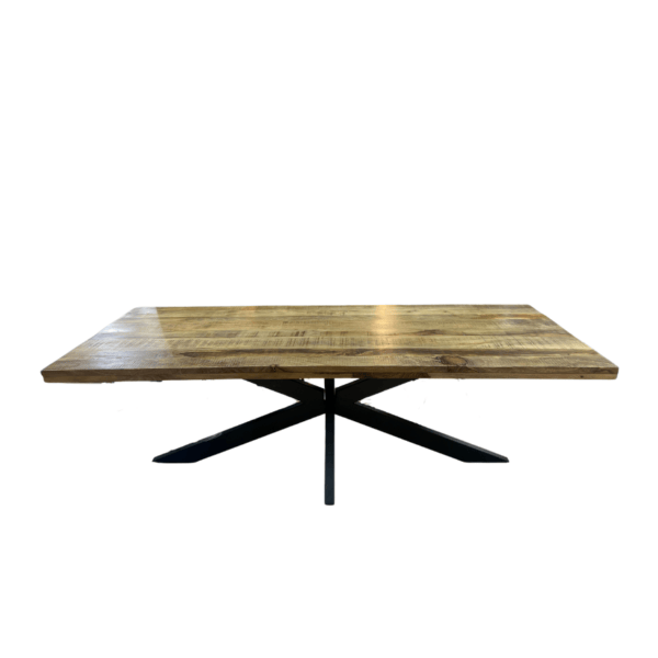 table en manguier avec pied mikado en métal noir meuble décoration de la boutique plume magasin de déco Rouen aux docks76 normandie