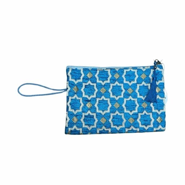 Pochette bleu clair et dorée boutique plume magasin de déco aux docks76 à Rouen Normandie