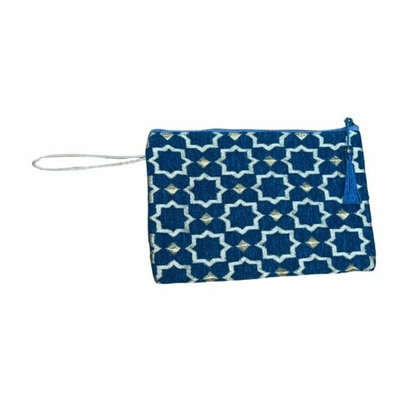 Pochette bleu et dorée boutique plume magasin de déco aux docks76 à Rouen Normandie