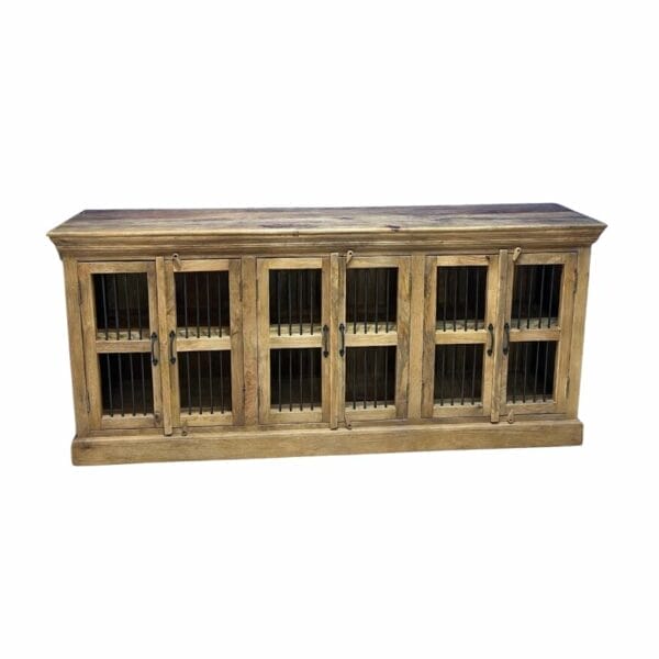 Buffet à 6 portes en bois de manguier meuble décoration de la boutique Plume magasin de déco aux docks76 à Rouen normandie