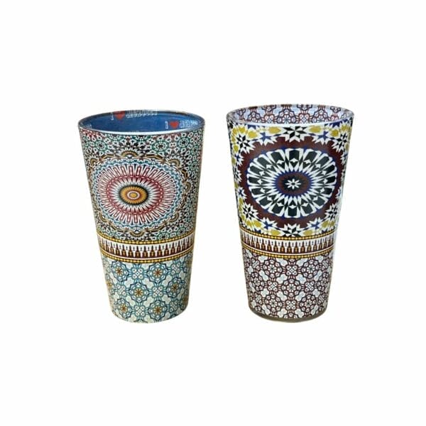 Bougie parfumée à la fleur d'oranger avec un verre à motifs mosaïque décoration de la boutique Plume magasin de déco aux docks76 à Rouen normandie